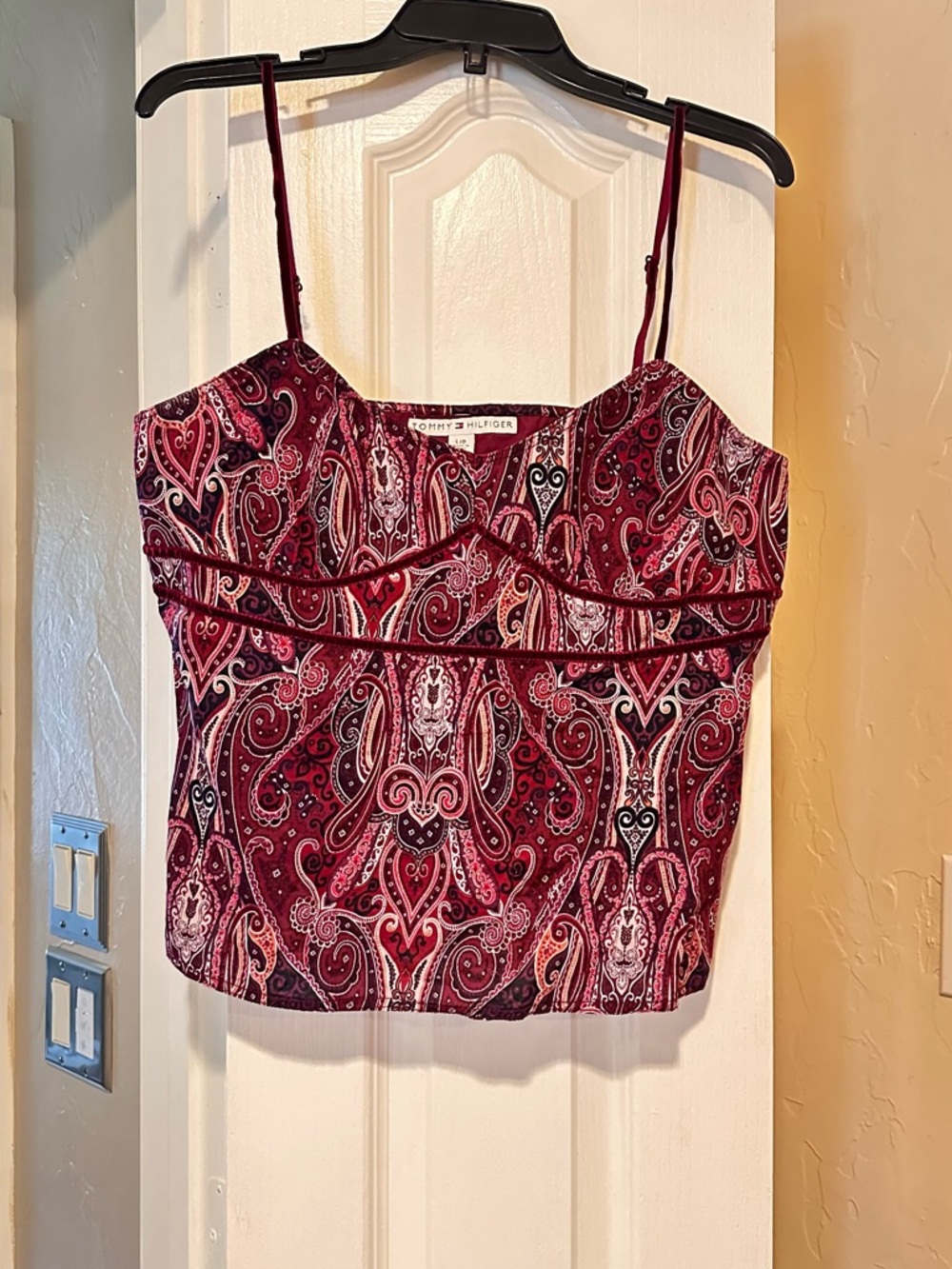 Tommy Hilfiger Burgundy and Pink Paisley Cami